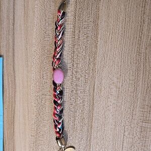 Vintage Laura janelle stamped adjusted braided ribbon bracelet  y2k boho